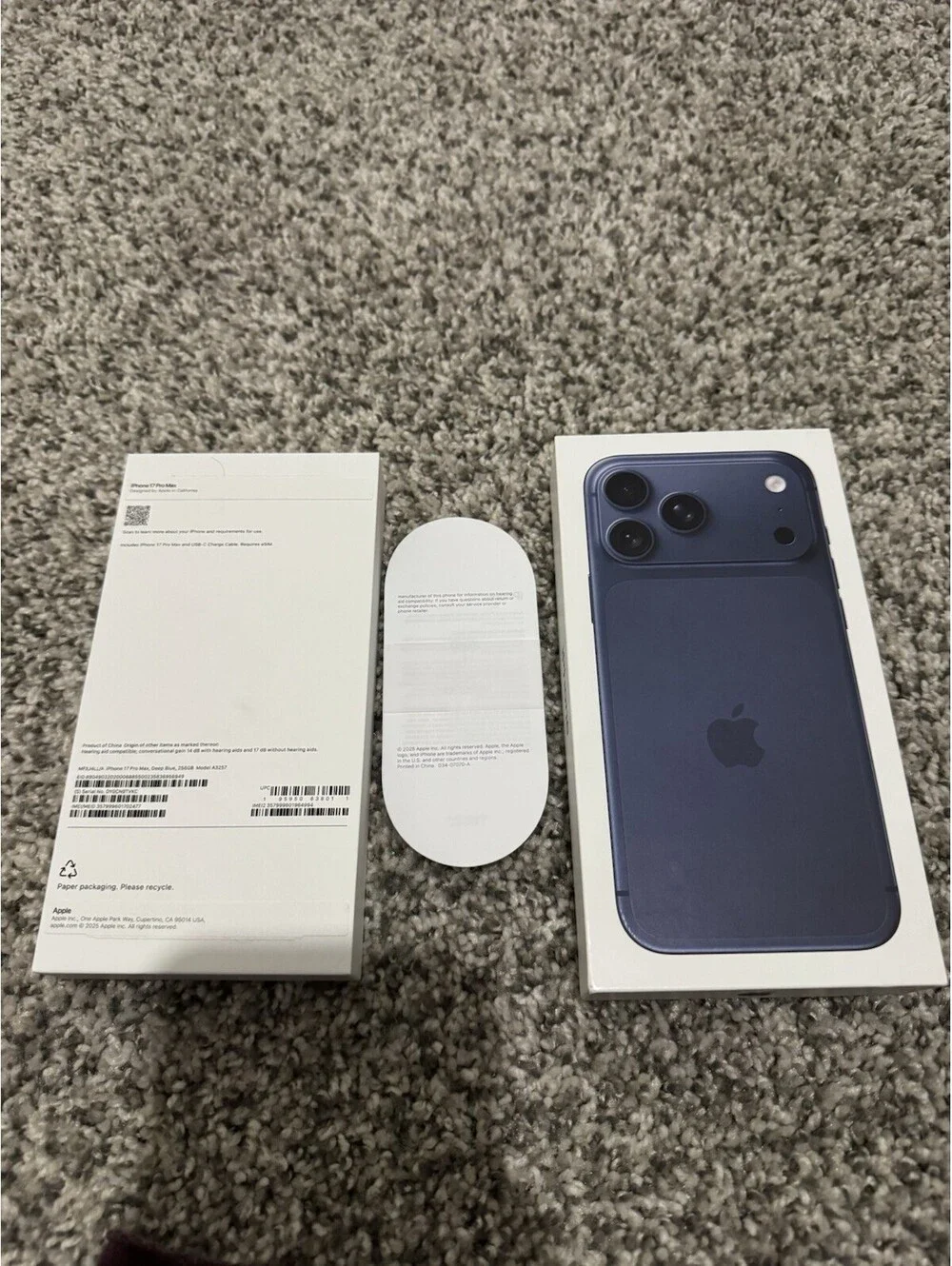 Apple iPhone 17 Pro Blue EMPTY BOX ONLY